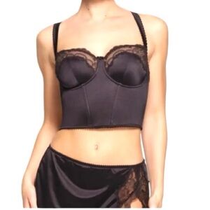 SKIMS
Stretch Satin Lace Cropped Corset - Onyx Sz XS
